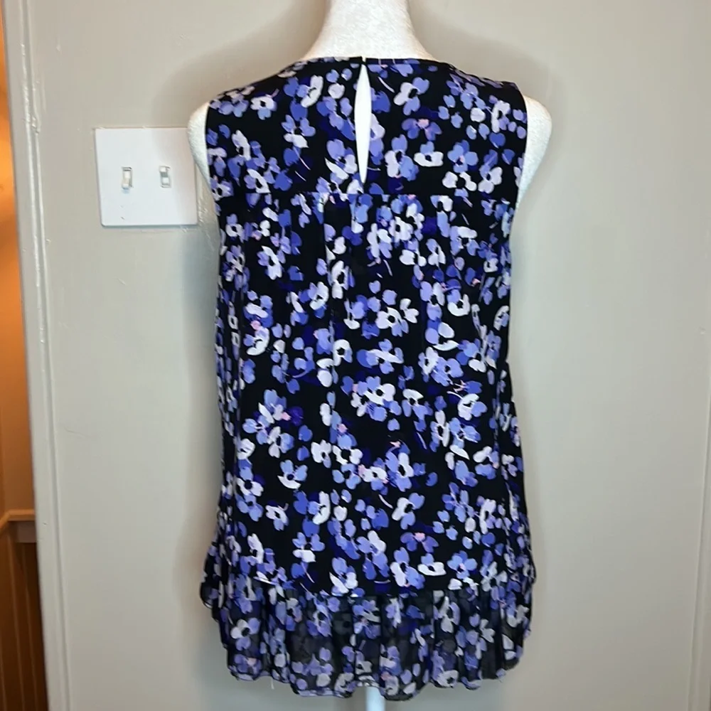 Kate Spade Floral Hydrangea Silk Double Layer Tank Size Extra Small